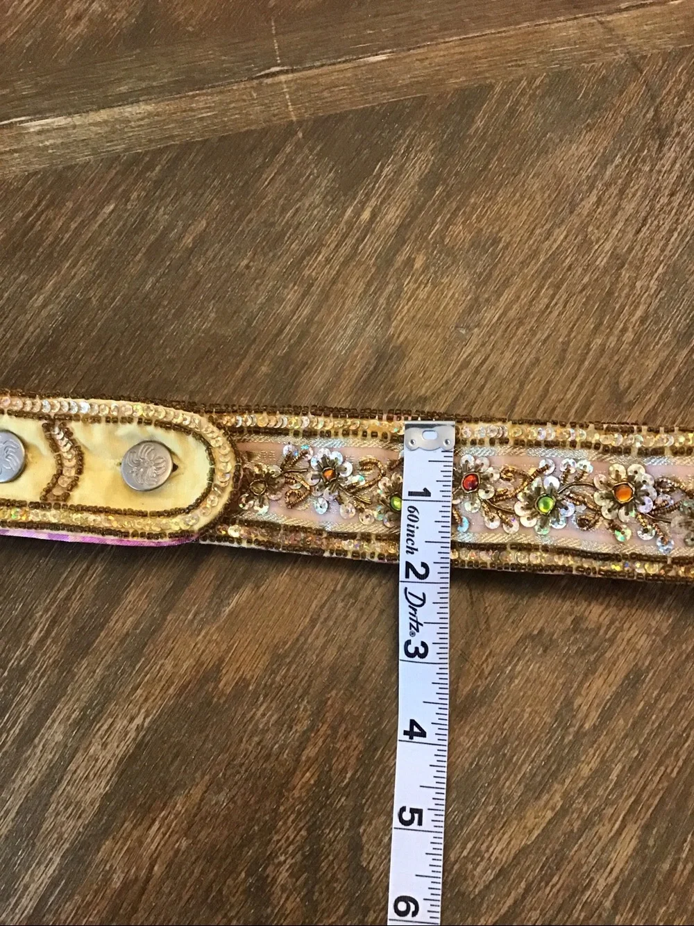 Vintage hand-beaded bohemian statement belt from Ibisco Y2K